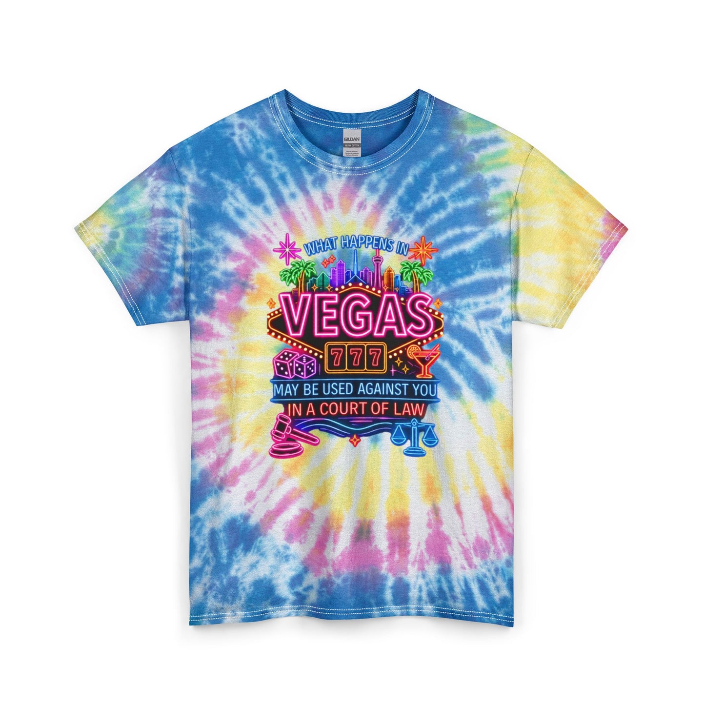 Las Vegas Tie-Dye Tee — "What Happens in Vegas" (No Logo)