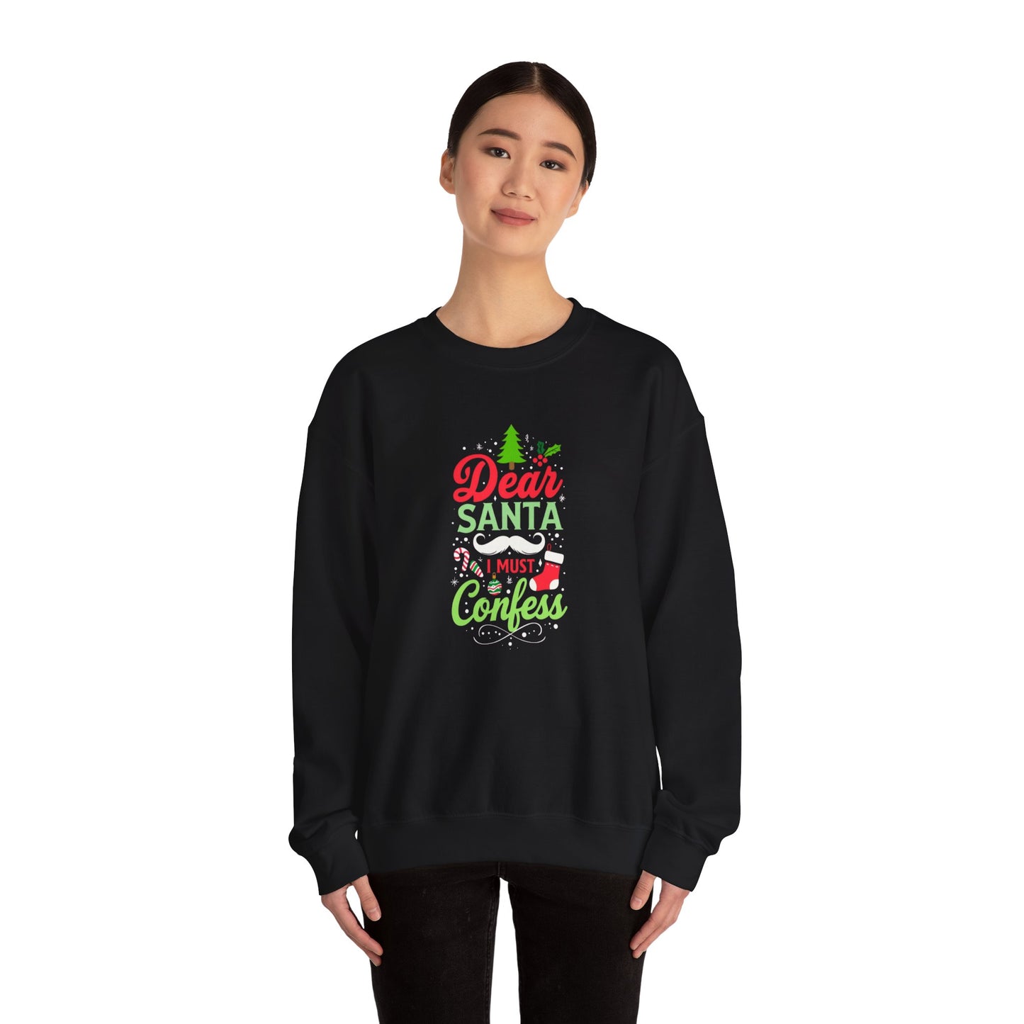 New Dear Santa Confess Unisex Heavy Blend™ Crewneck Sweatshirt - Cozy Christmas Apparel