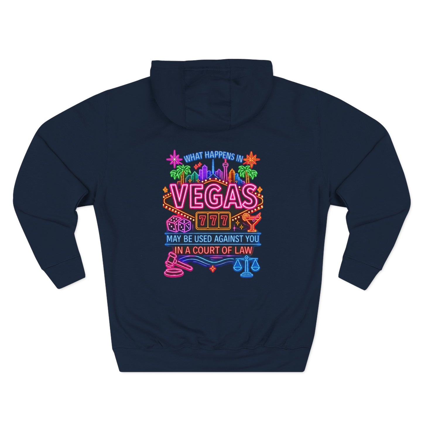Retro Vegas Neon Hoodie — "What Happens In Vegas" (Design 2) Crime Con 26'