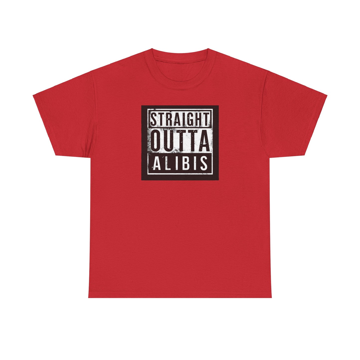 NEW! Retro Straight Outta Alibis Unisex Heavy Cotton Tee - Casual Streetwear T-Shirt