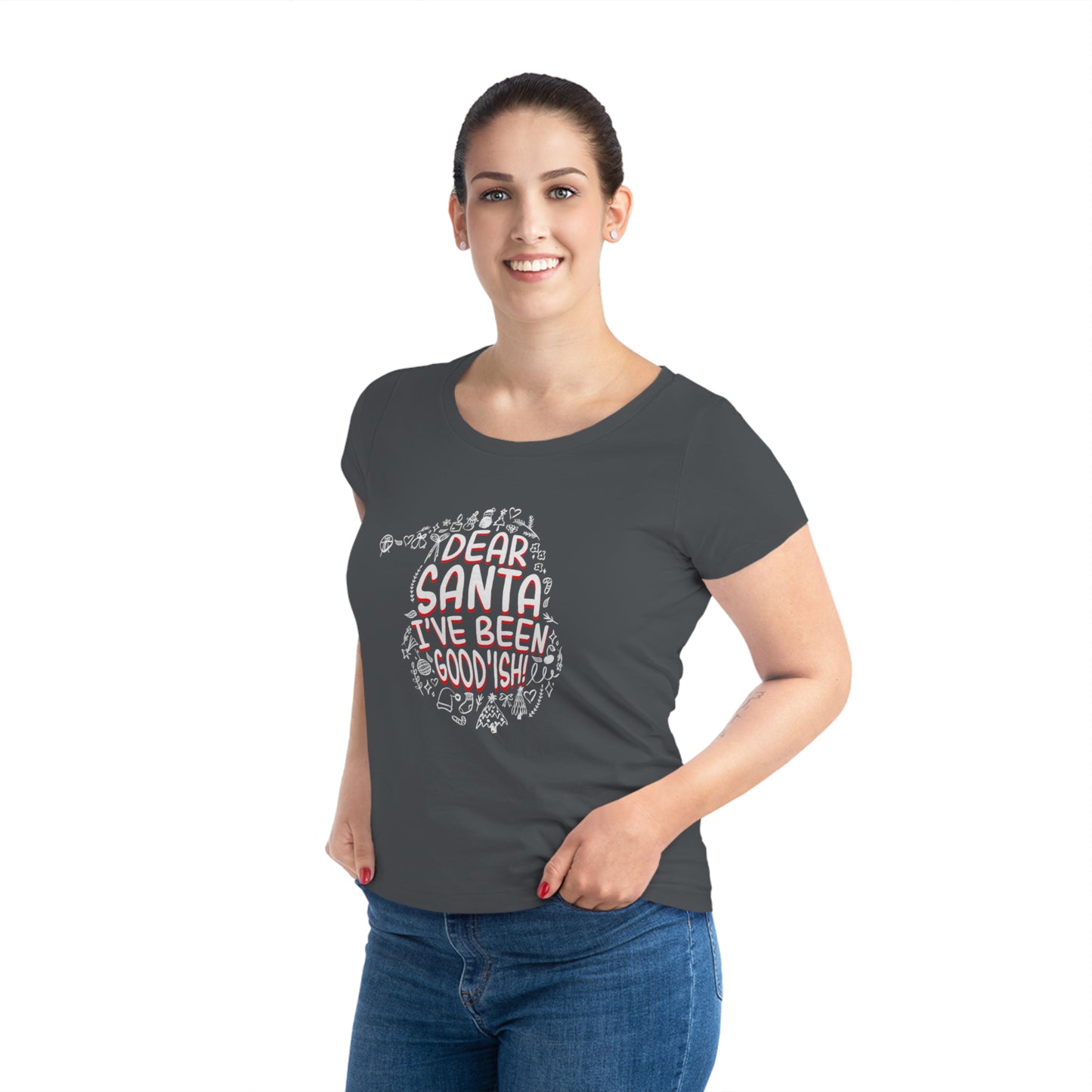 Women’s Christmas T-Shirt - "Dear Santa, I’ve Been Good(ish)!"