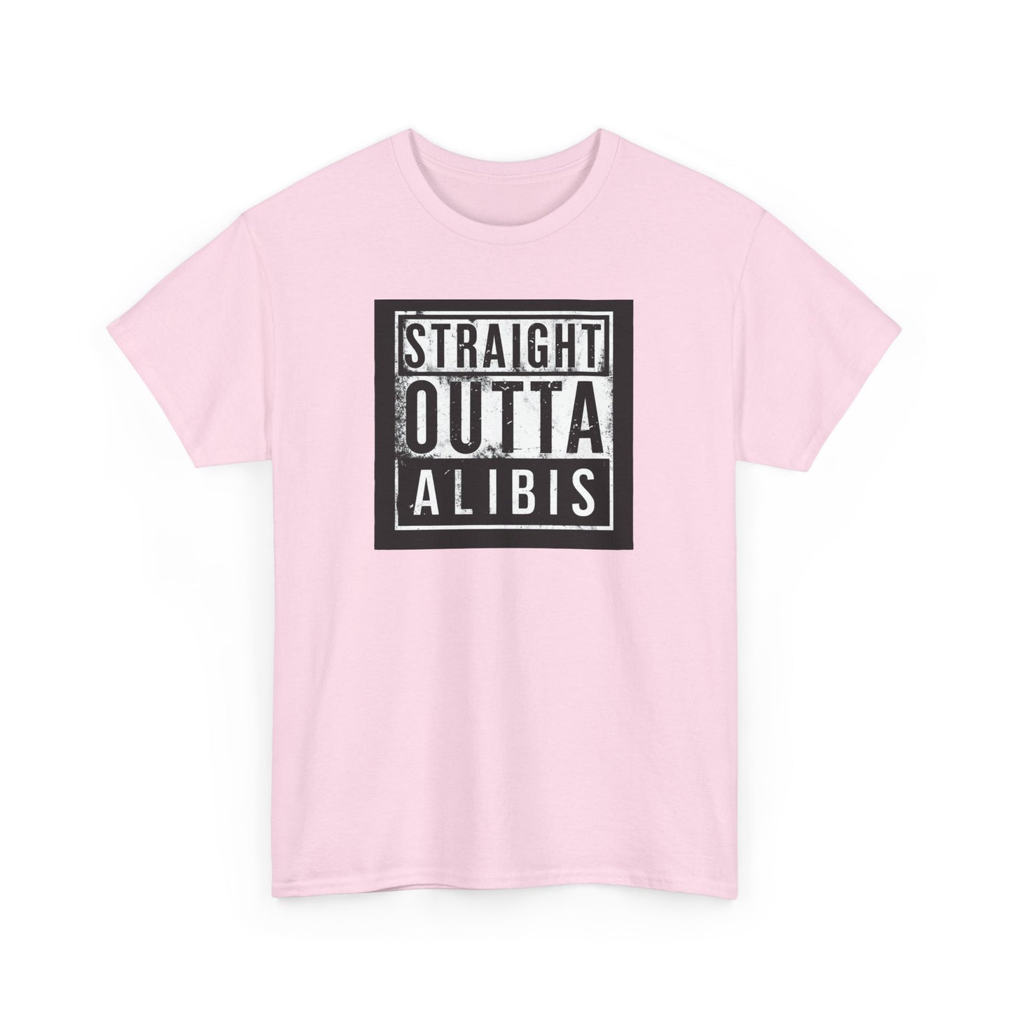 NEW! Retro Straight Outta Alibis Unisex Heavy Cotton Tee - Casual Streetwear T-Shirt