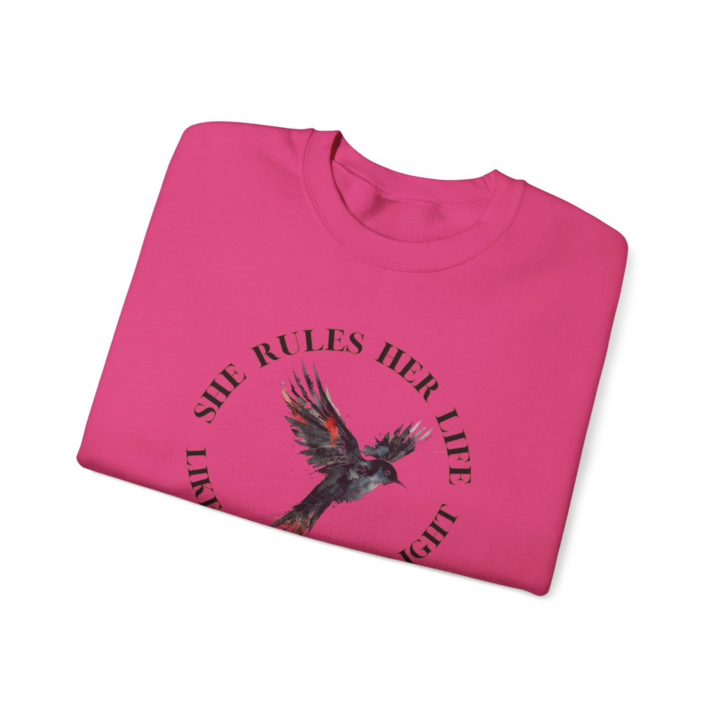 Lyrics Empowering Women's Crewneck Sweatshirt - 'She Rules Her Life'