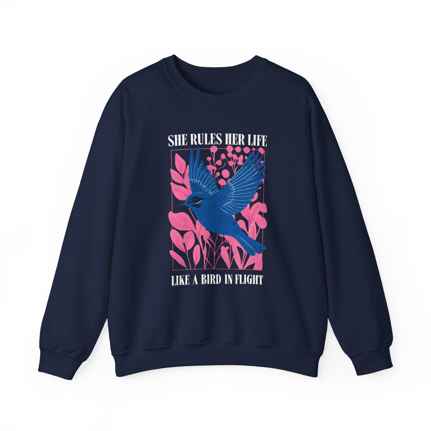Crewneck Sweatshirt - LYRICS  "She Rules Her Life Like a Bird in Flight" NEW