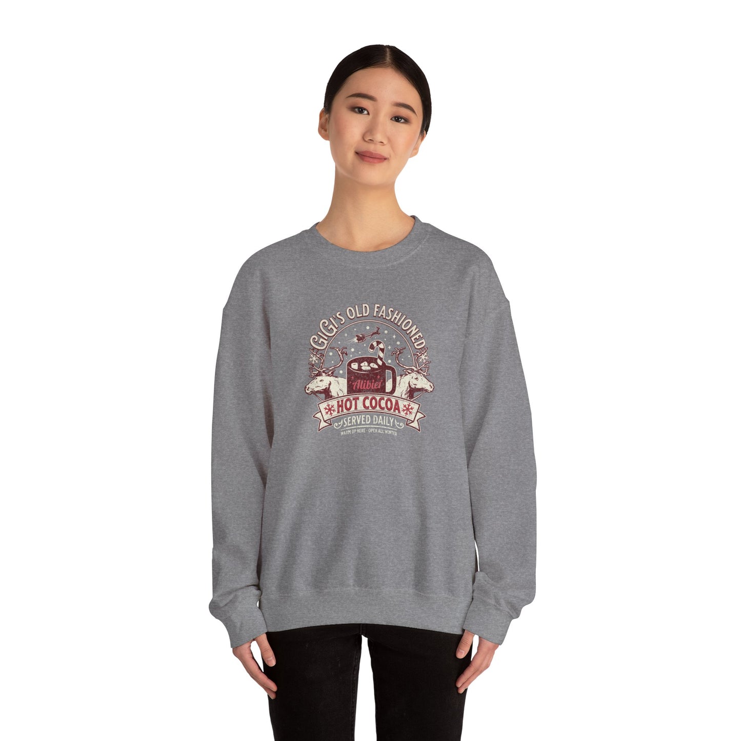 Christmas Cozy Hot Cocoa Crewneck Sweatshirt - Perfect for Winter Celebrations