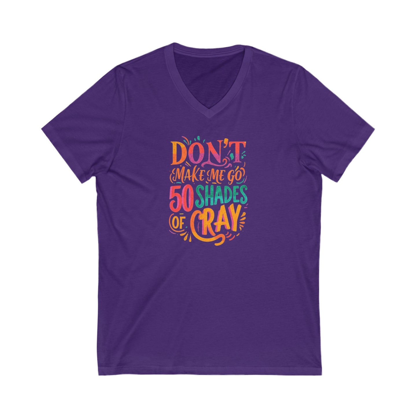 NEW! Unisex Jersey Short Sleeve V-Neck Tee - 50 Shades Of Cray