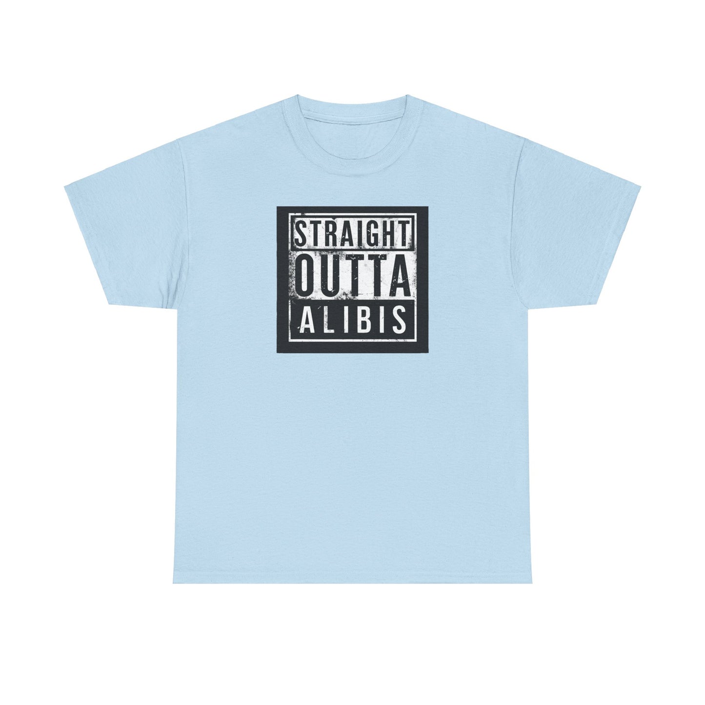 NEW! Retro Straight Outta Alibis Unisex Heavy Cotton Tee - Casual Streetwear T-Shirt