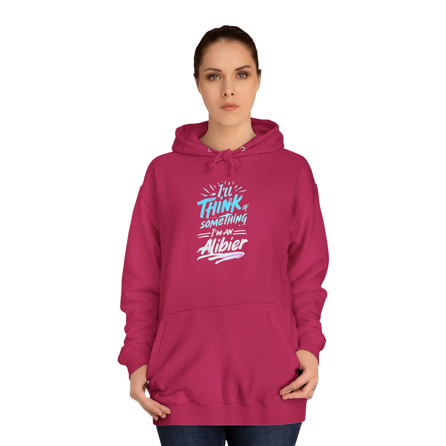 New! Alibier  Unisex College Hoodie - 'I'll Think of Something' Design