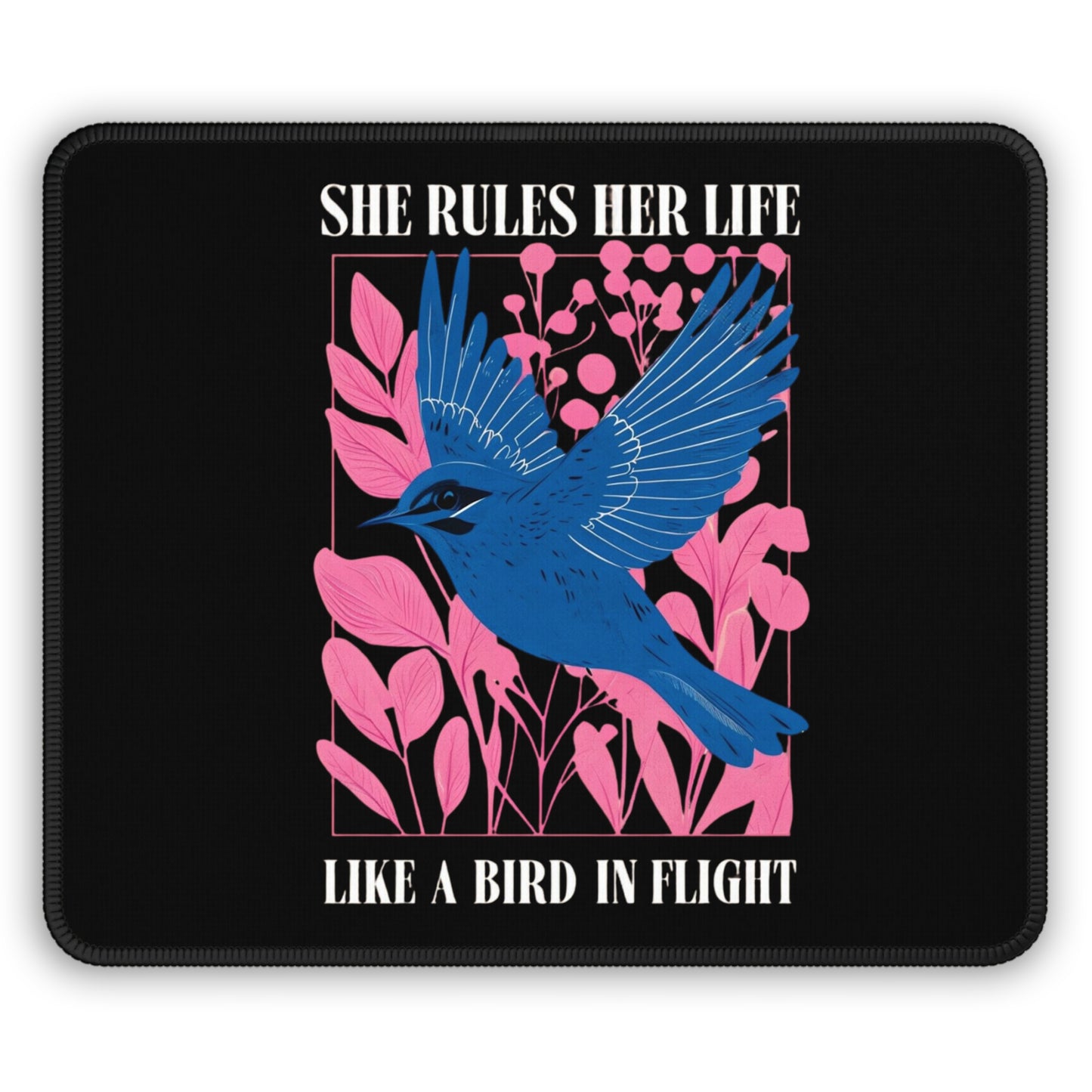 Gaming Mouse Pad — LYRICS She Rules Her Life | Blue Bird in Flight Desk Mat New