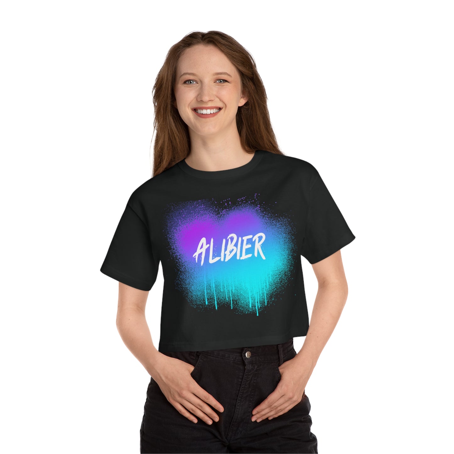 Alibier Spray Paint Champion Women's Heritage Cropped T-Shirt