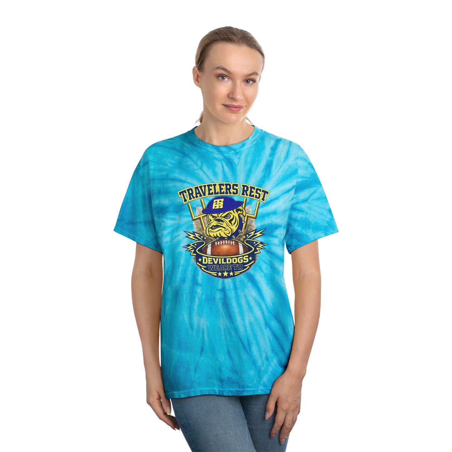 Travelers Rest Devildogs Yellow Cyclone Tie-Dye Tee TRHS