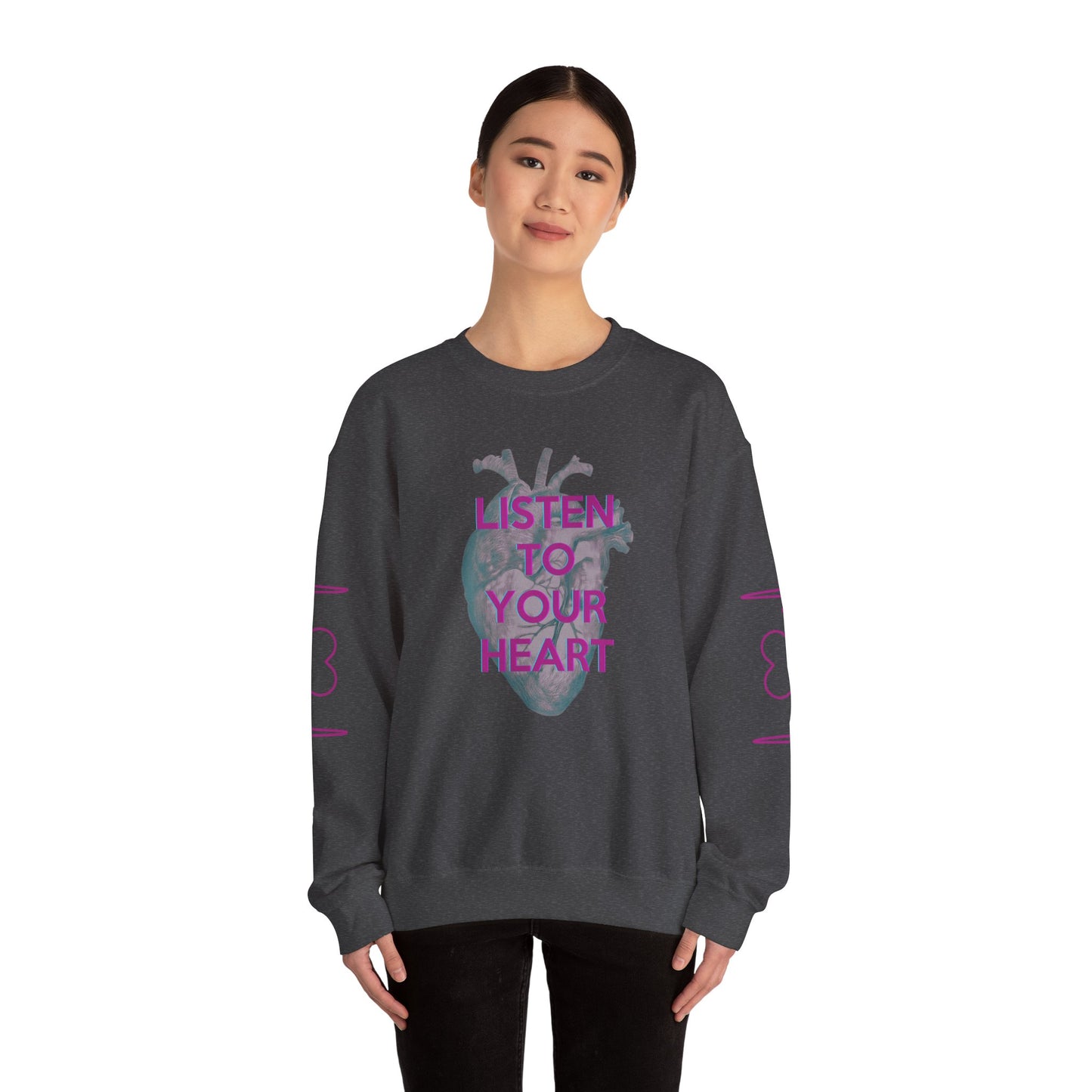 NEW Listen To Your Heart Unisex Heavy Blend™ Crewneck Sweatshirt