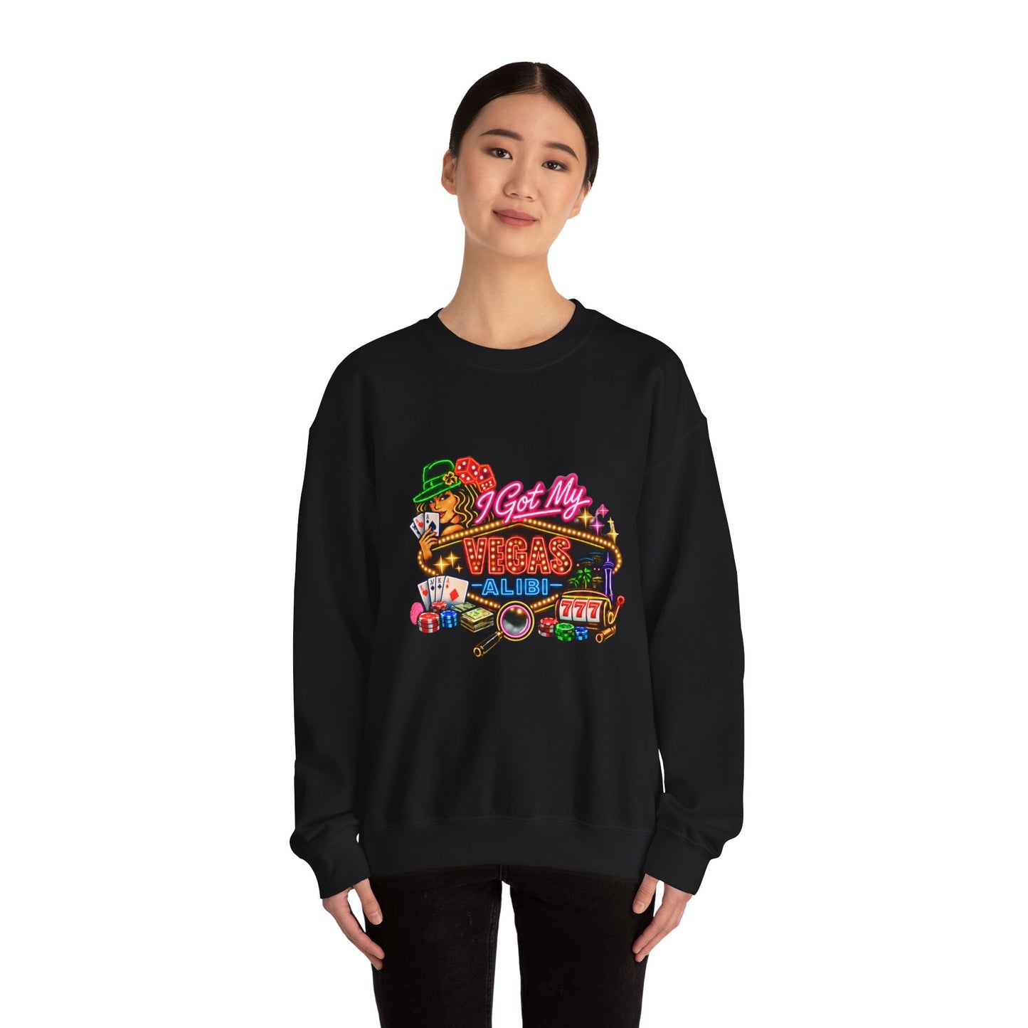 Crewneck Sweatshirt — "I Got My Vegas Alibi" (No Logo)