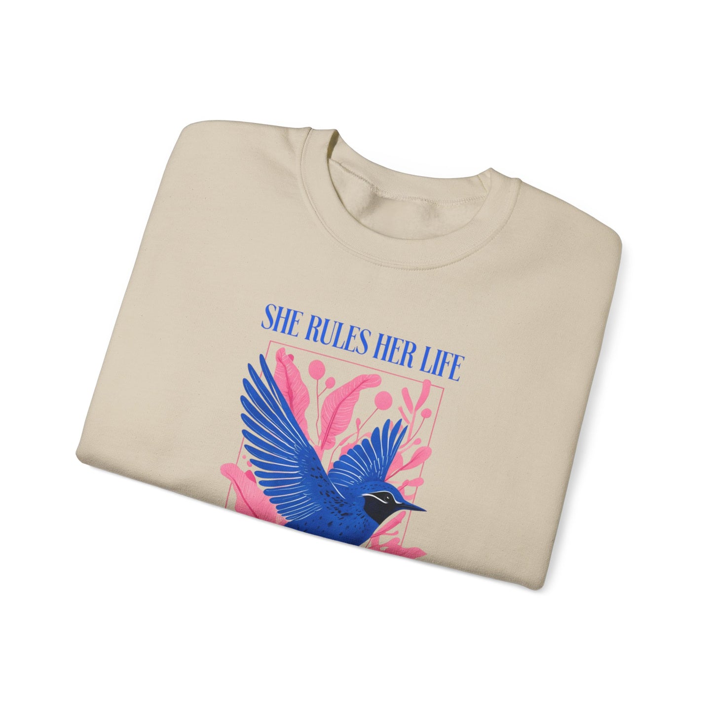 Crewneck Sweatshirt - LYRICS  "She Rules Her Life Like a Bird in Flight" NEW