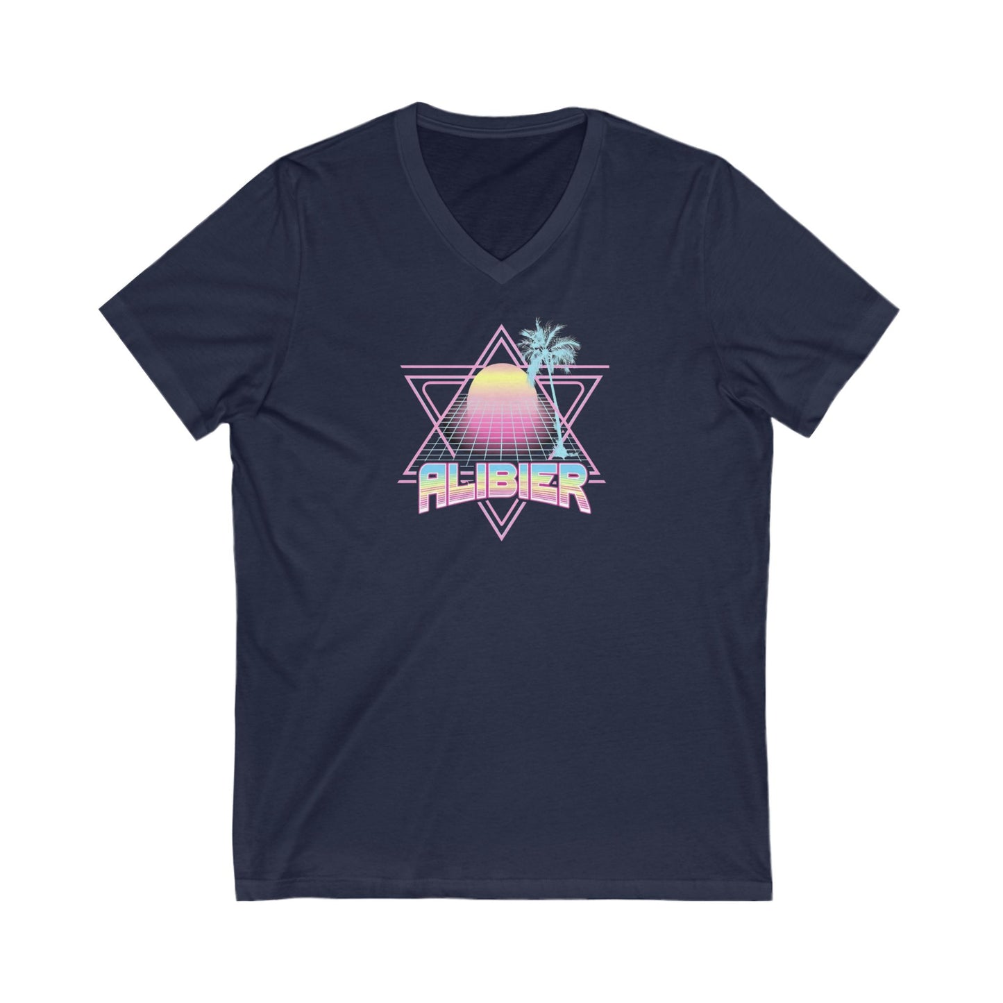 Retro Alibier V-Neck Tee - Unisex Jersey Shirt