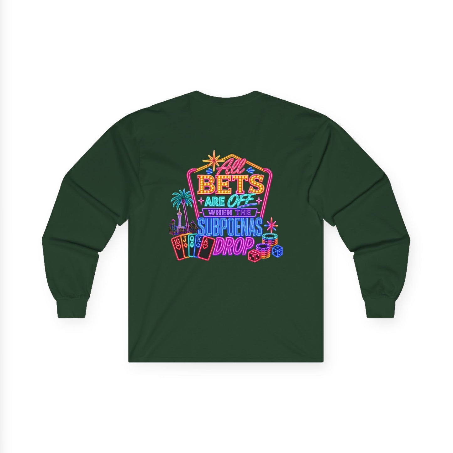 Retro Vegas Crewneck Long Sleeve Tee – "All Bets Are Off" Crime Con 26'