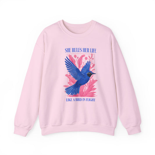 Crewneck Sweatshirt - LYRICS  "She Rules Her Life Like a Bird in Flight" NEW