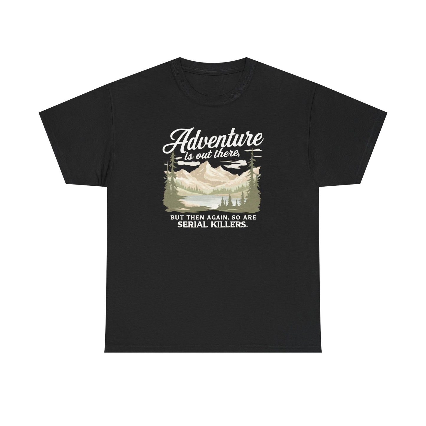 Adventure Is Out There Tee — Retro Mountain Camping Graphic T‑Shirt