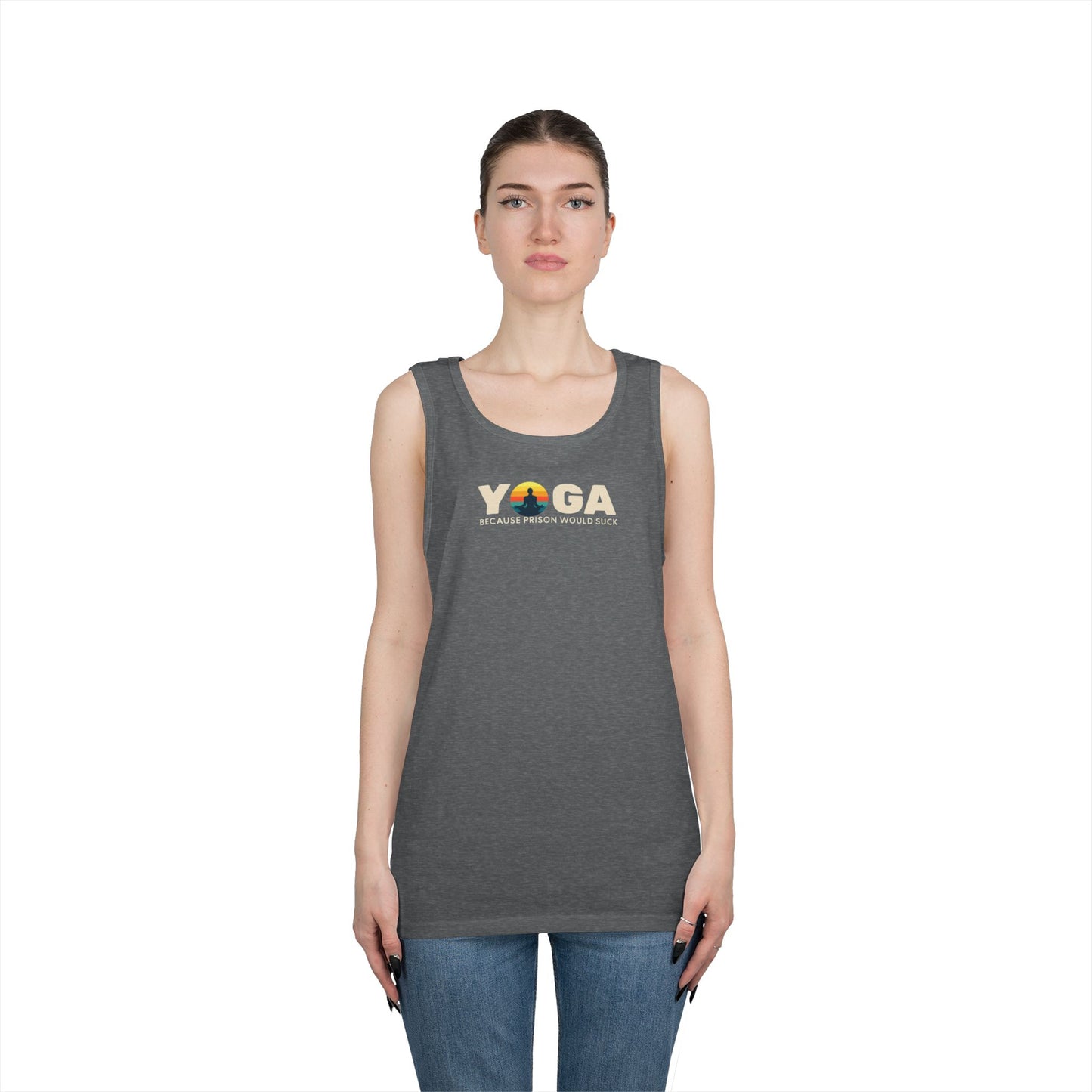 Yoga Because Prison Would Suck Unisex Heavy Cotton Tank Top