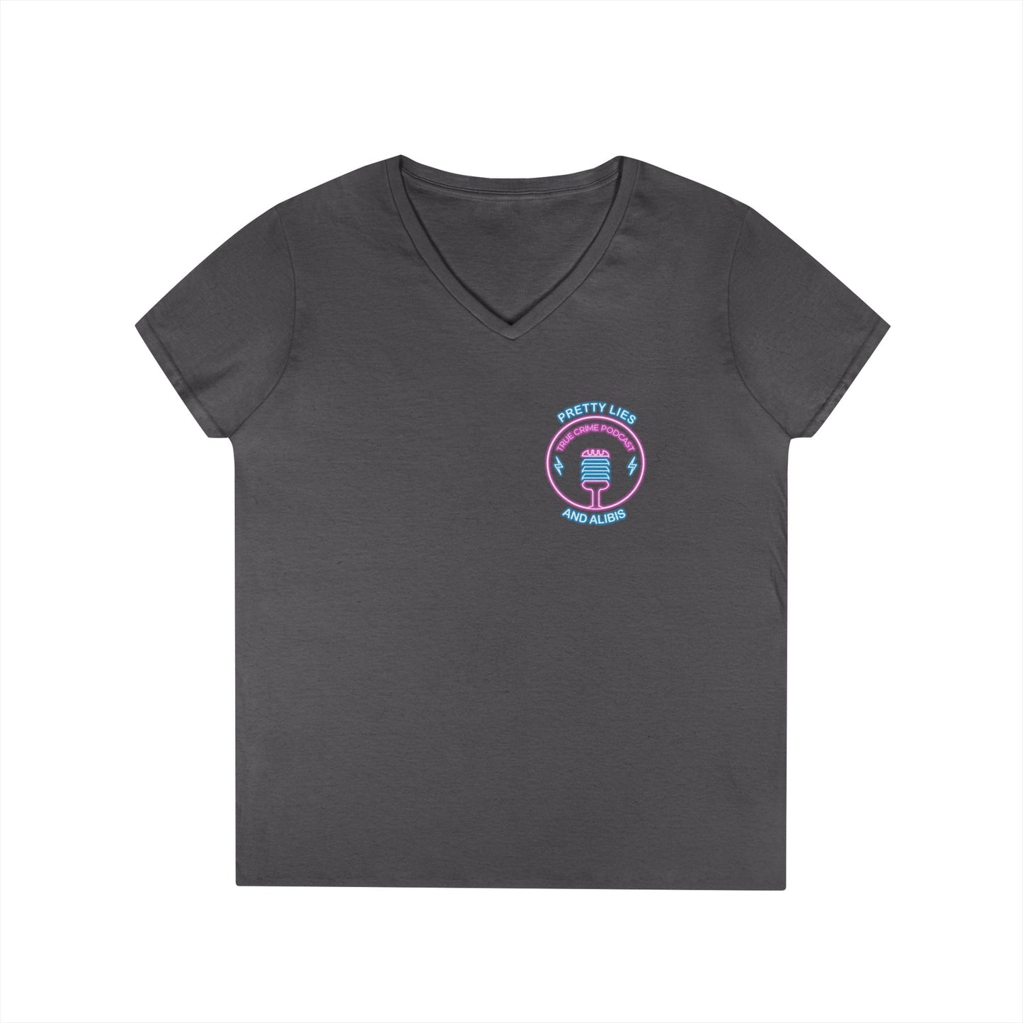 ' V-Neck T-Shirt — "What Happens in Vegas" Crime Con 26' Neon Graphic V-Neck Tee