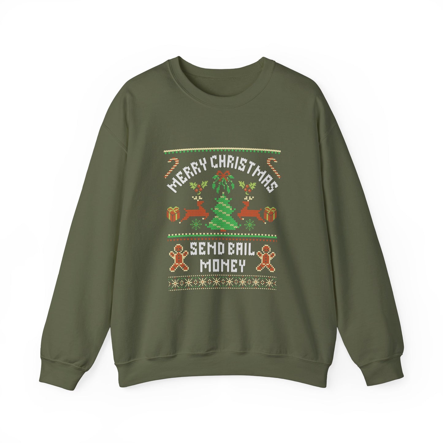 NEW Merry Christmas Send Bail Money Crewneck Sweatshirt | Funny Holiday Sweatshirt