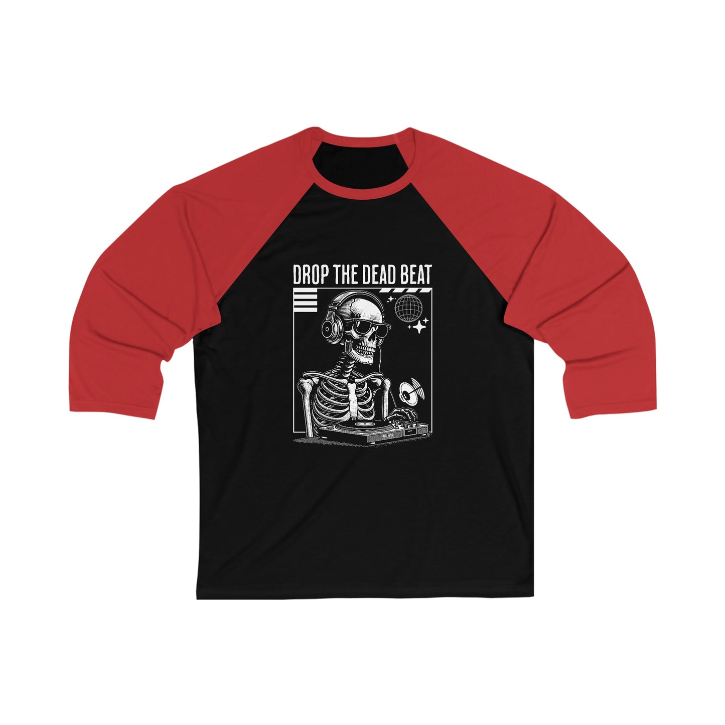 Halloween Drop The Dead Beat Unisex 3\4 Sleeve Baseball Tee