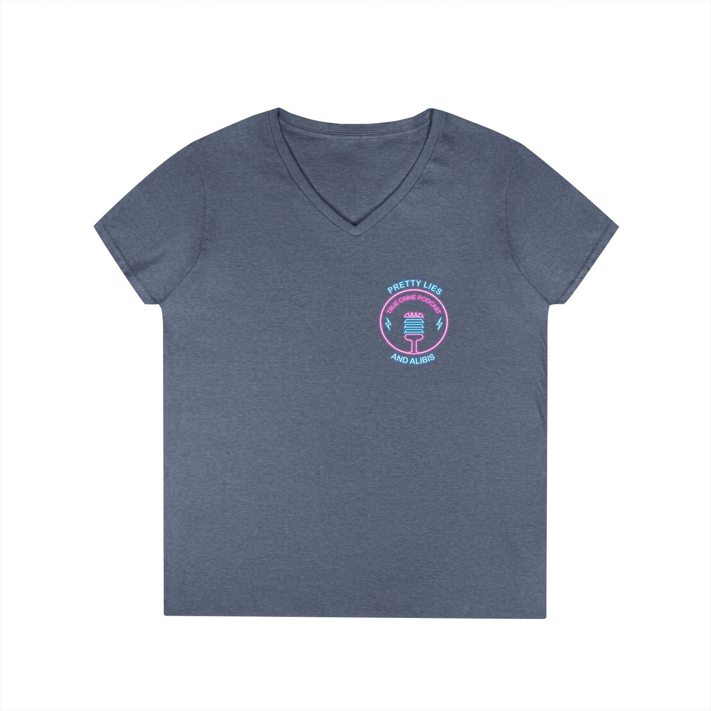' V-Neck T-Shirt — "What Happens in Vegas" Crime Con 26' Neon Graphic V-Neck Tee