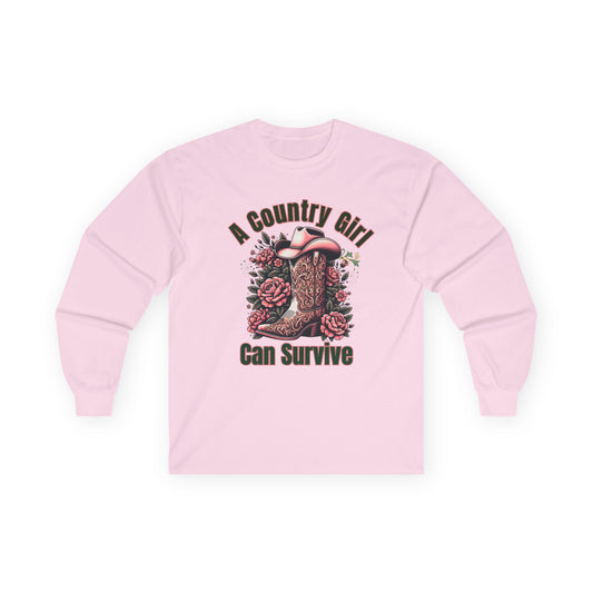 A Country Girl Can Survive Long Sleeve Tee | NEW 2025