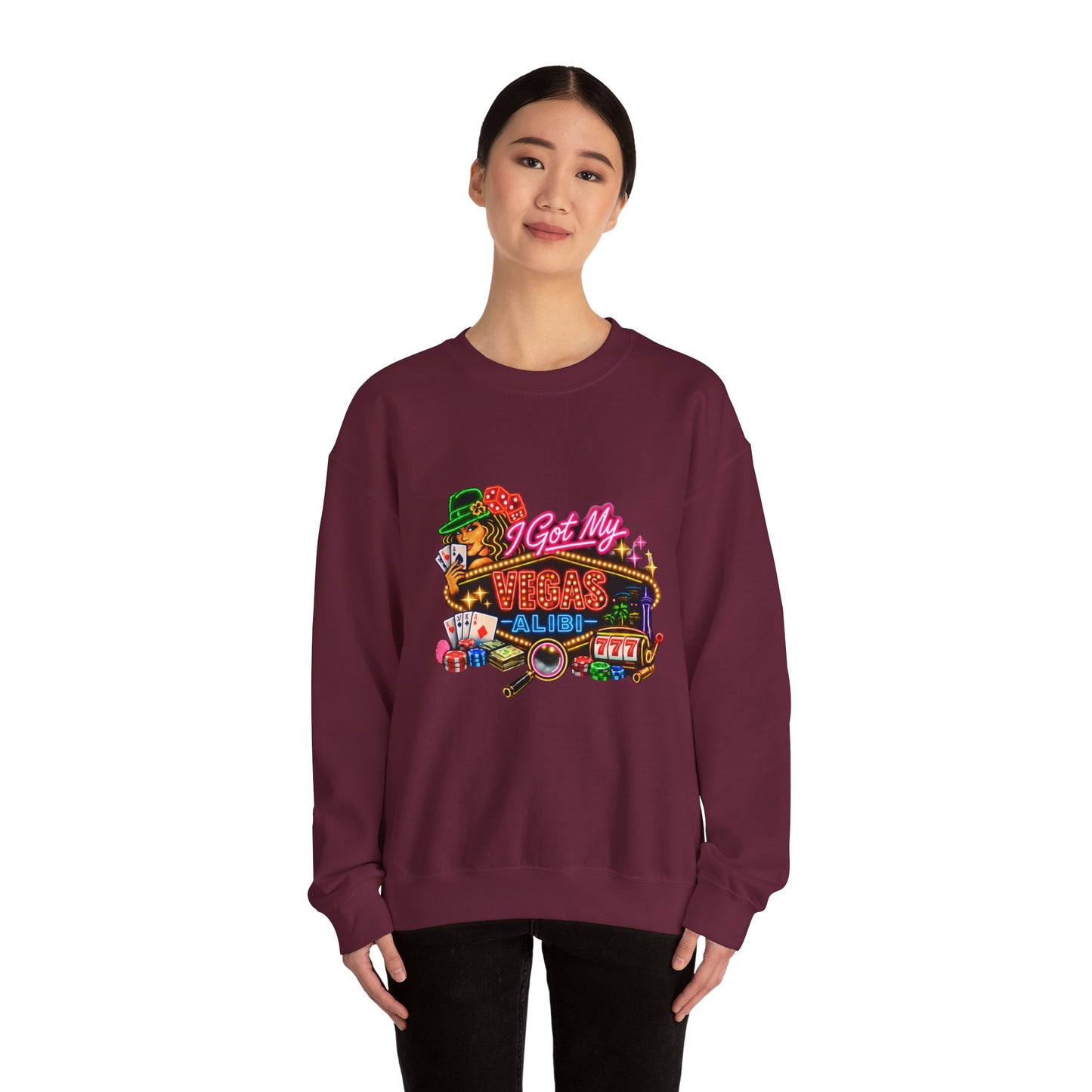Crewneck Sweatshirt — "I Got My Vegas Alibi" (No Logo)