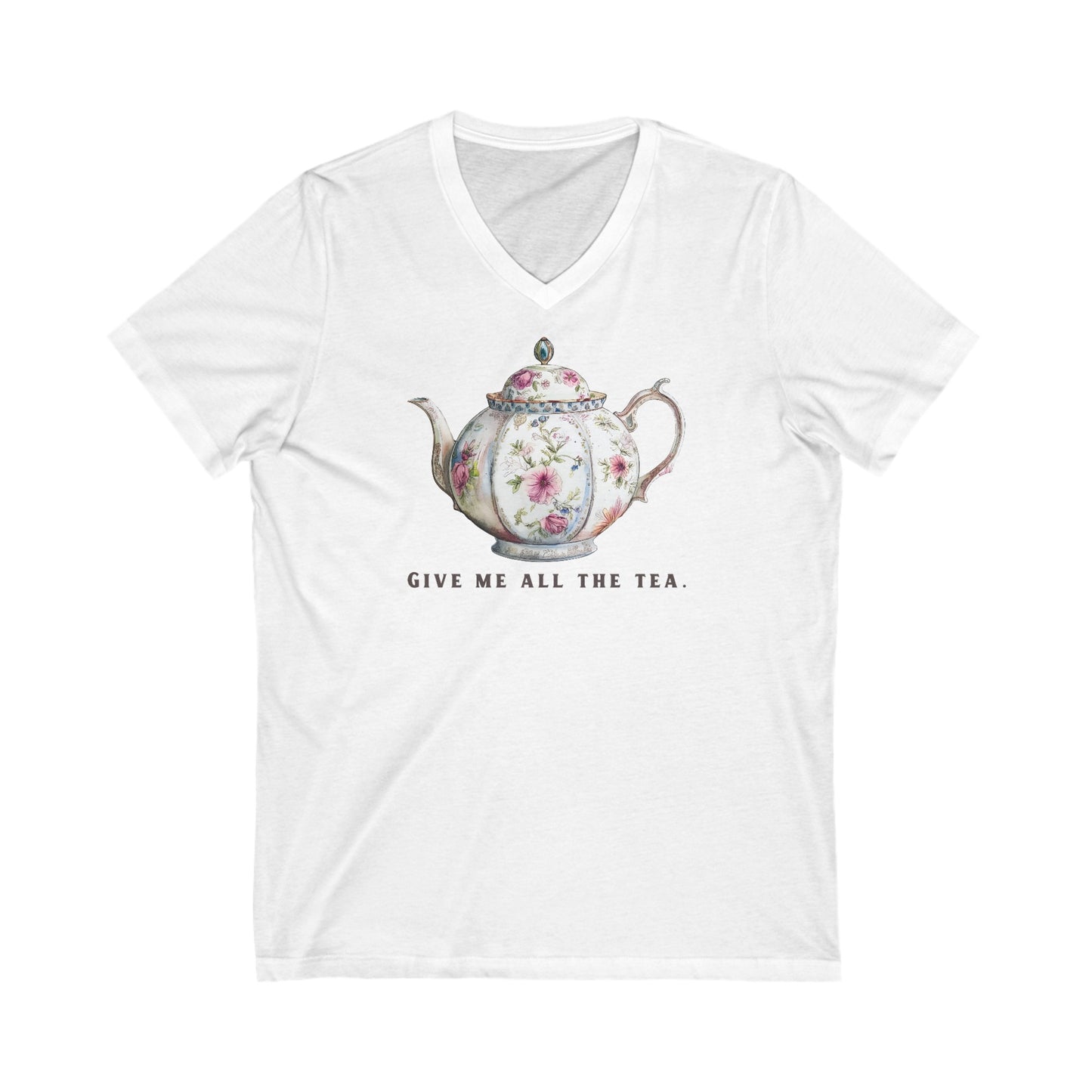 All The Tea Unisex Jersey Short Sleeve V-Neck Tee