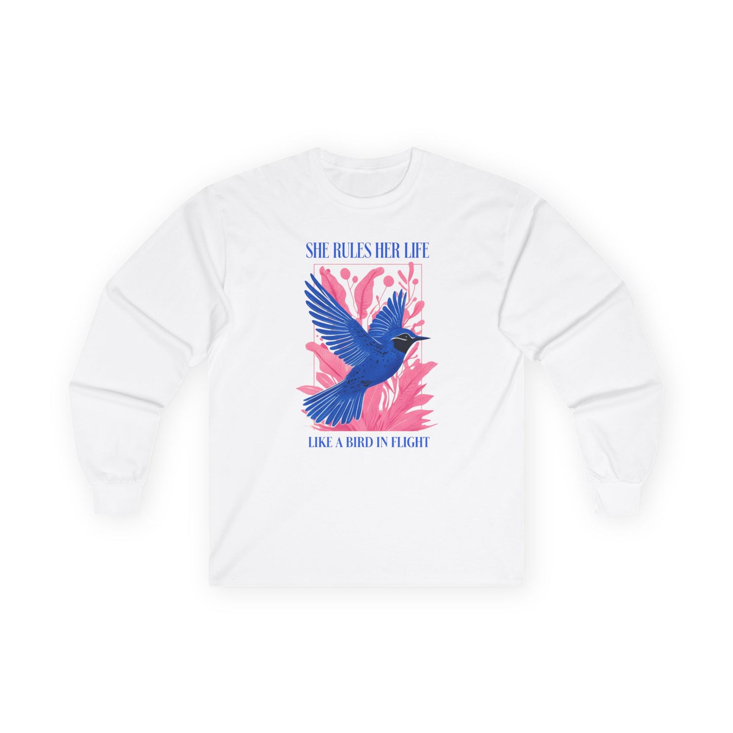 Long Sleeve Tee — LYRICS “She Rules Her Life Like a Bird in Flight” NEW