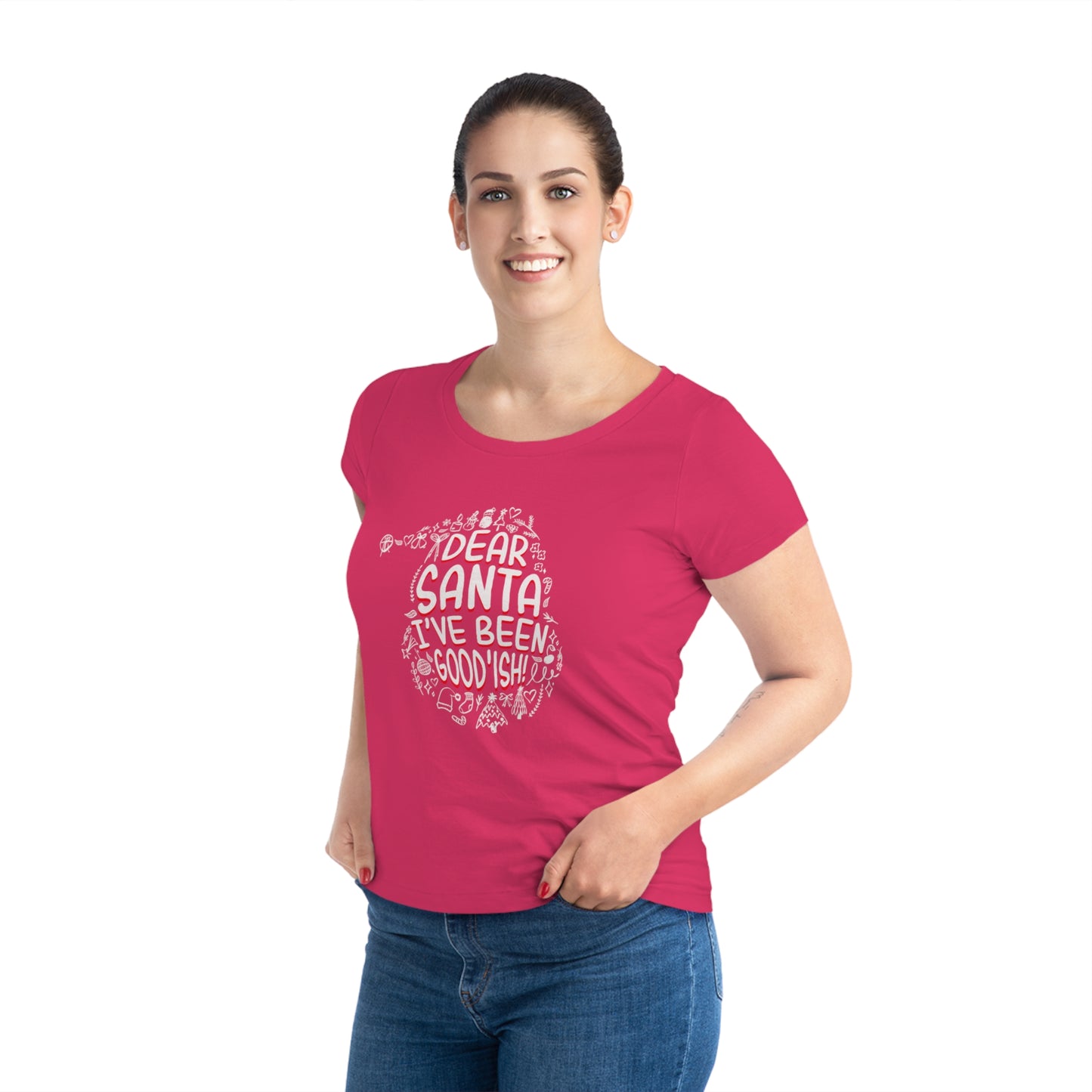 Women’s Christmas T-Shirt - "Dear Santa, I’ve Been Good(ish)!"