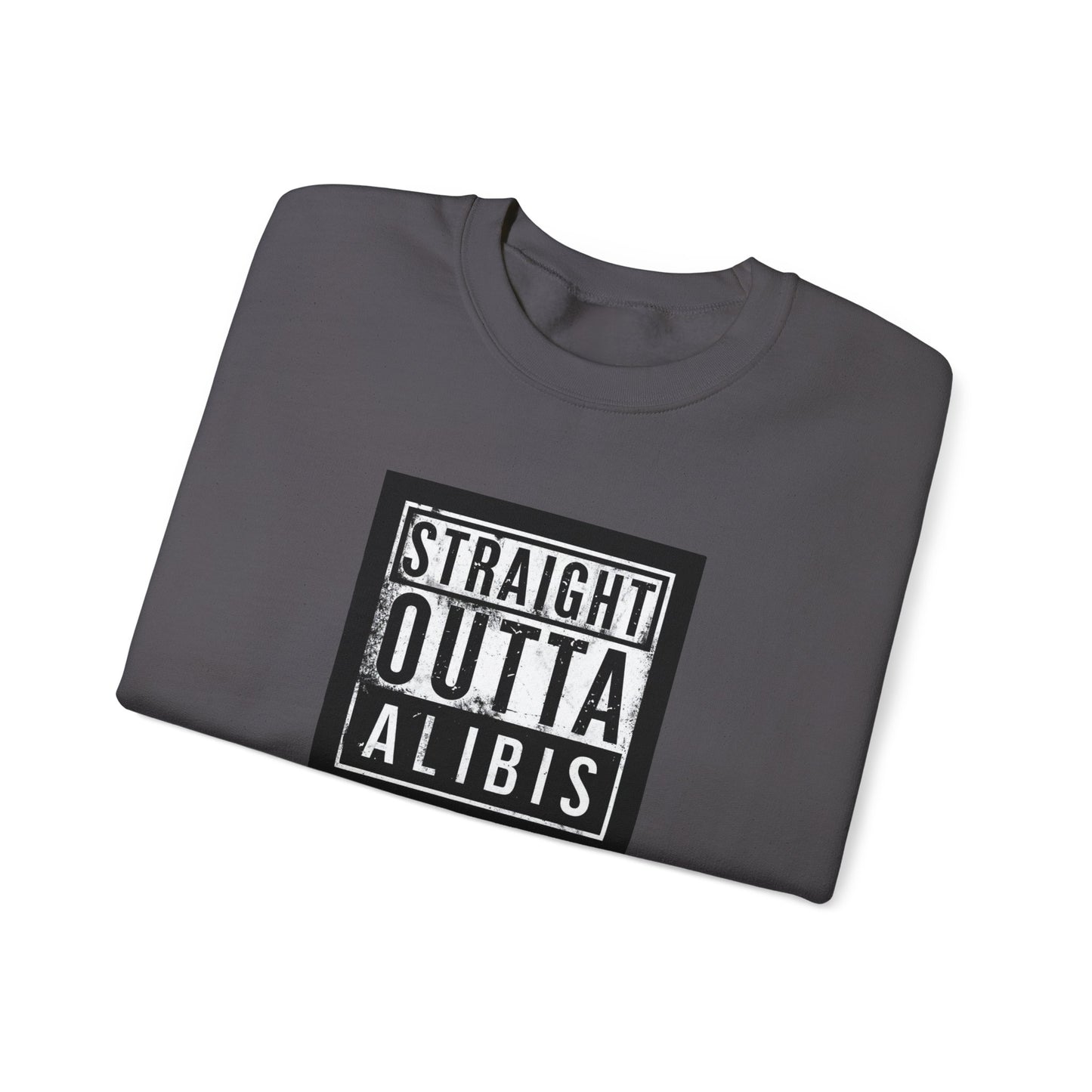 NEW! Retro Straight Outta Alibis Unisex Heavy Blend™ Crewneck Sweatshirt - Fun & Casual Fashion