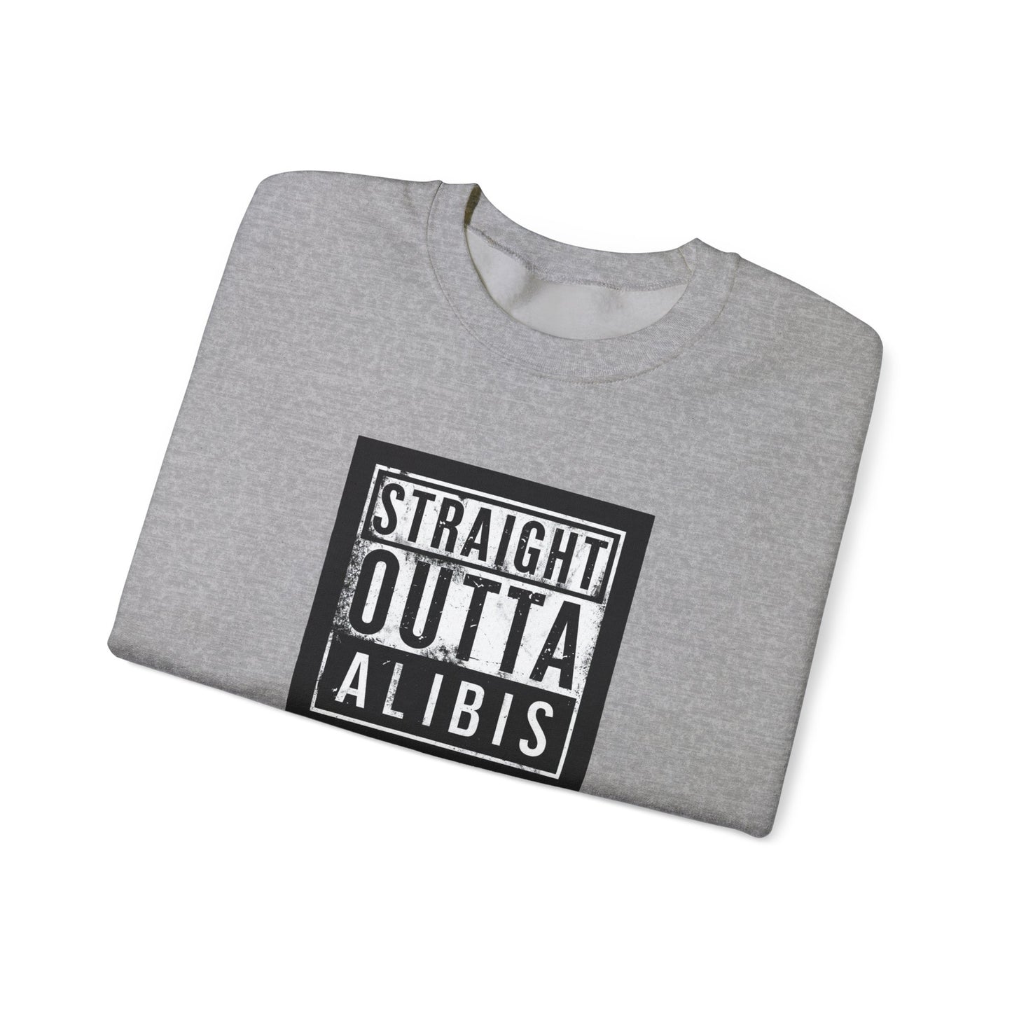 NEW! Retro Straight Outta Alibis Unisex Heavy Blend™ Crewneck Sweatshirt - Fun & Casual Fashion