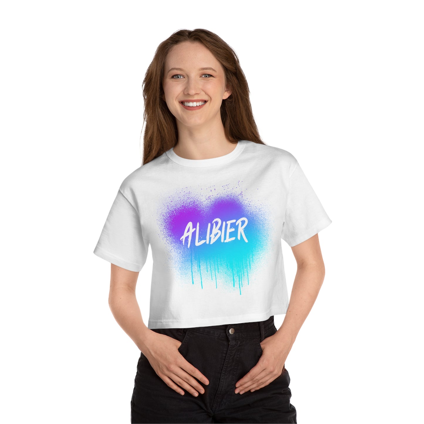 Alibier Spray Paint Champion Women's Heritage Cropped T-Shirt