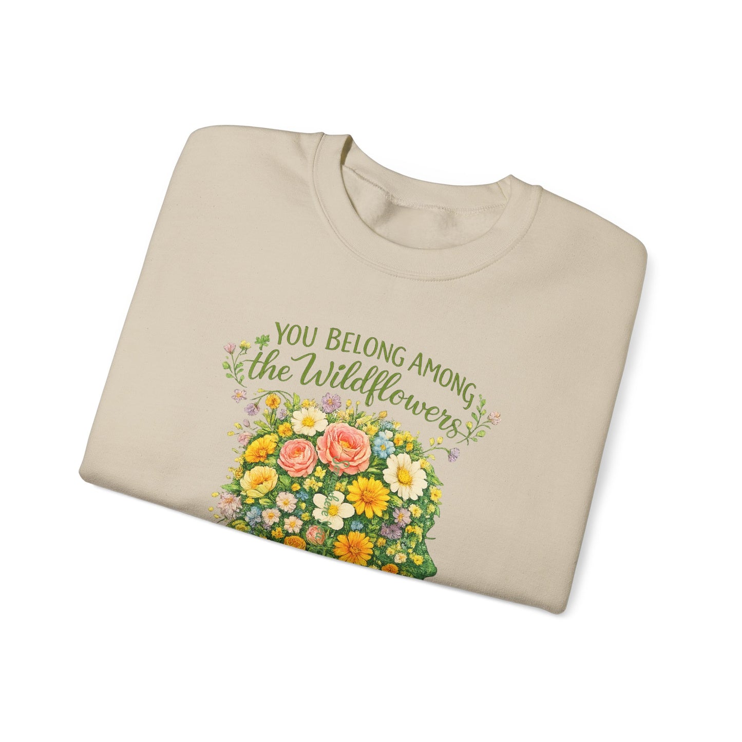 NEW —  Lyrics "You Belong Among the Wildflowers" Crewneck Sweatshirt ("Somewhere you feel free" on sleeve)