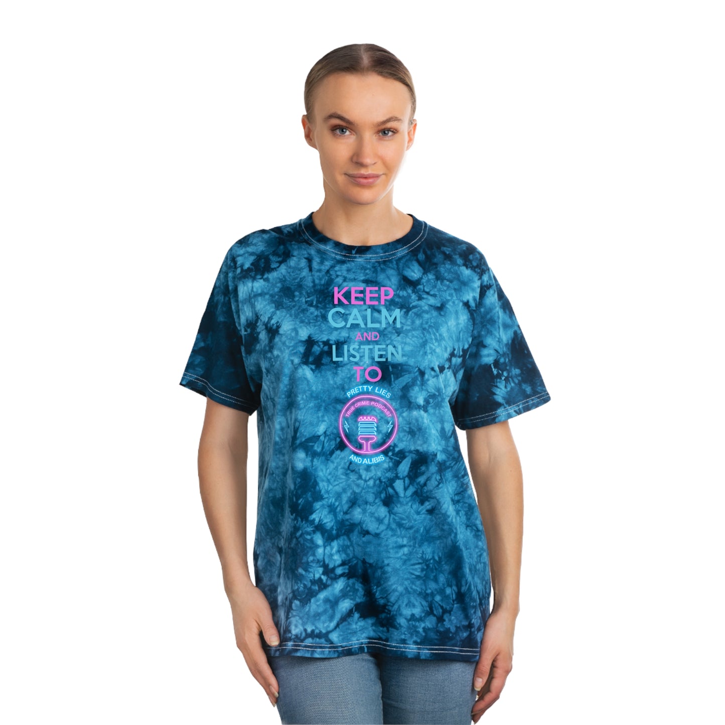 Keep Calm Tie-Dye Tee, Crystal