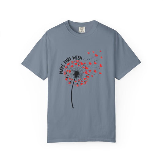 T-Shirt — 'Make That Wish' Dandelion Heart Graphic Tee - Fun Tee - New