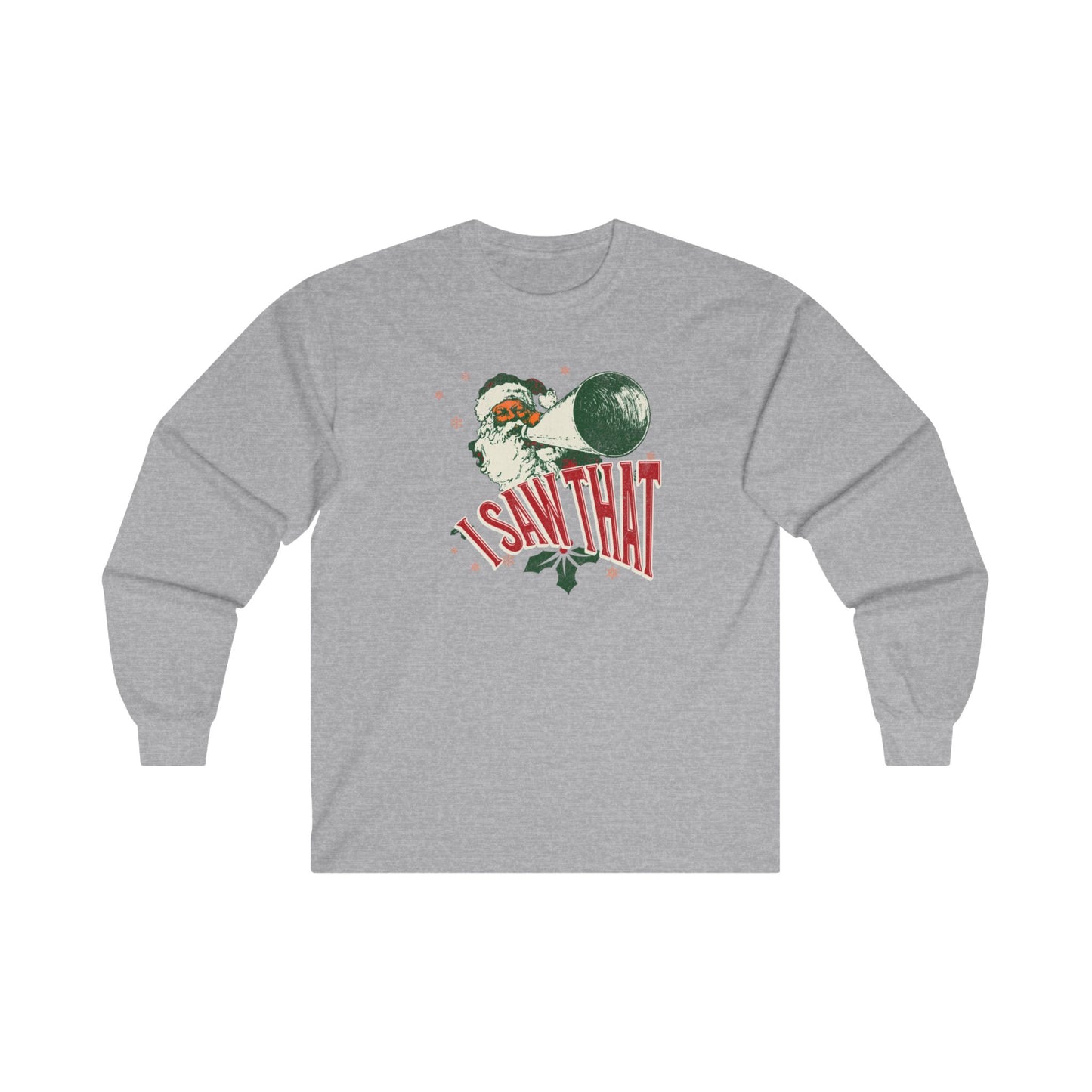 I Saw That Christmas Long Sleeve Tee - Unisex Red Holiday Shirt