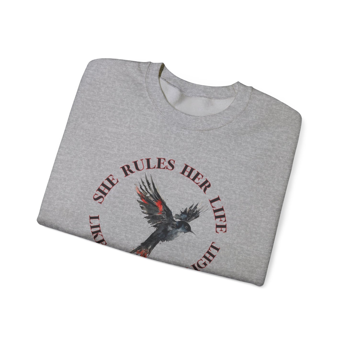 Lyrics Empowering Women's Crewneck Sweatshirt - 'She Rules Her Life'