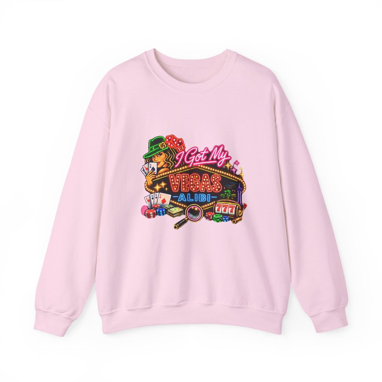 Crewneck Sweatshirt — "I Got My Vegas Alibi" (No Logo)