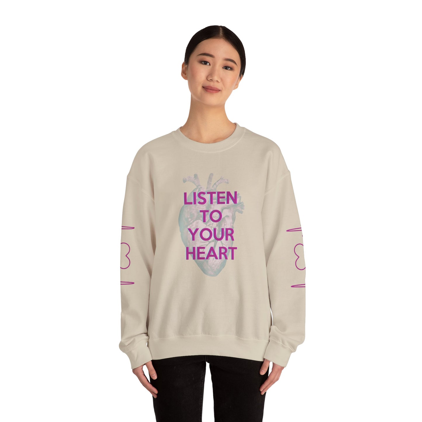 NEW Listen To Your Heart Unisex Heavy Blend™ Crewneck Sweatshirt