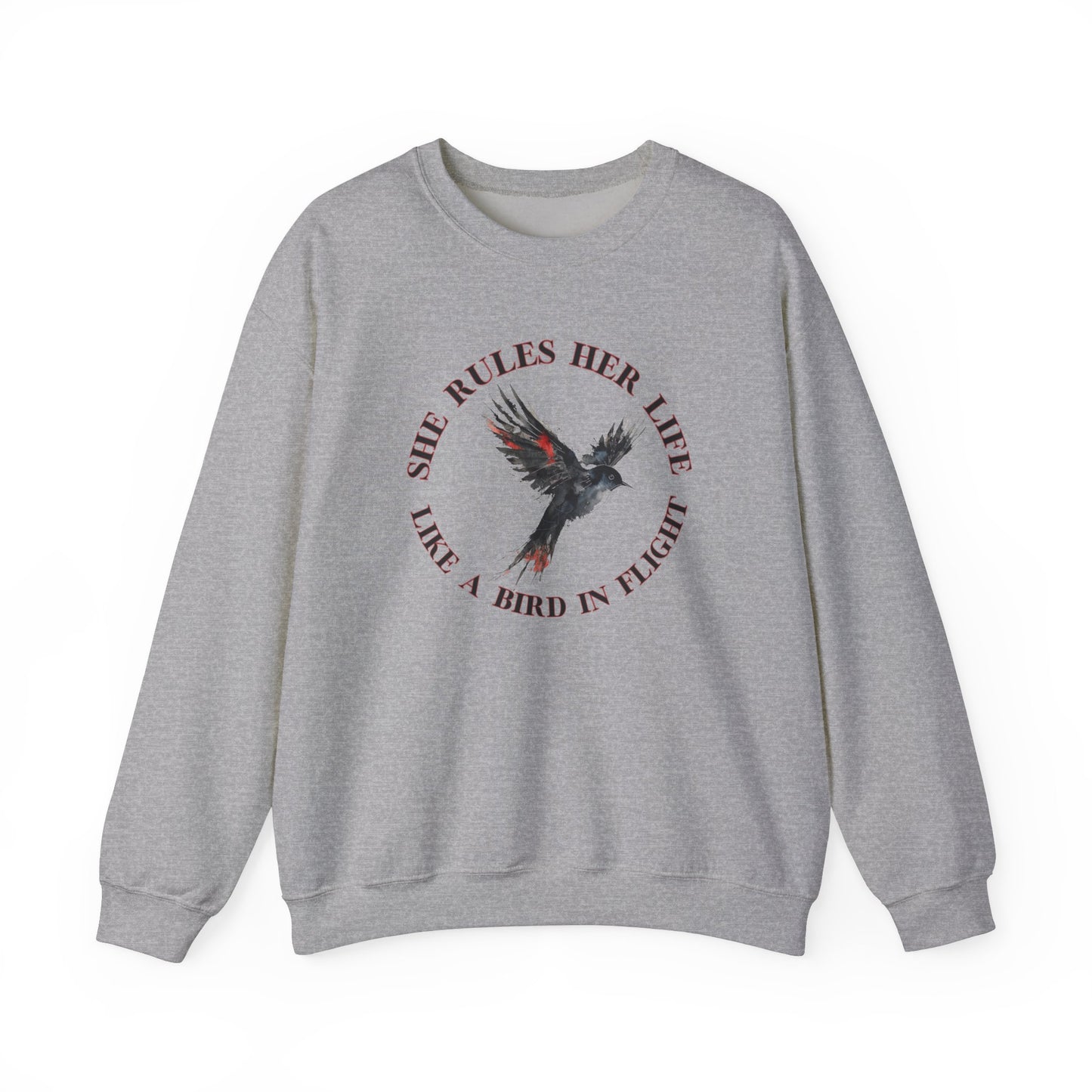 Lyrics Empowering Women's Crewneck Sweatshirt - 'She Rules Her Life'