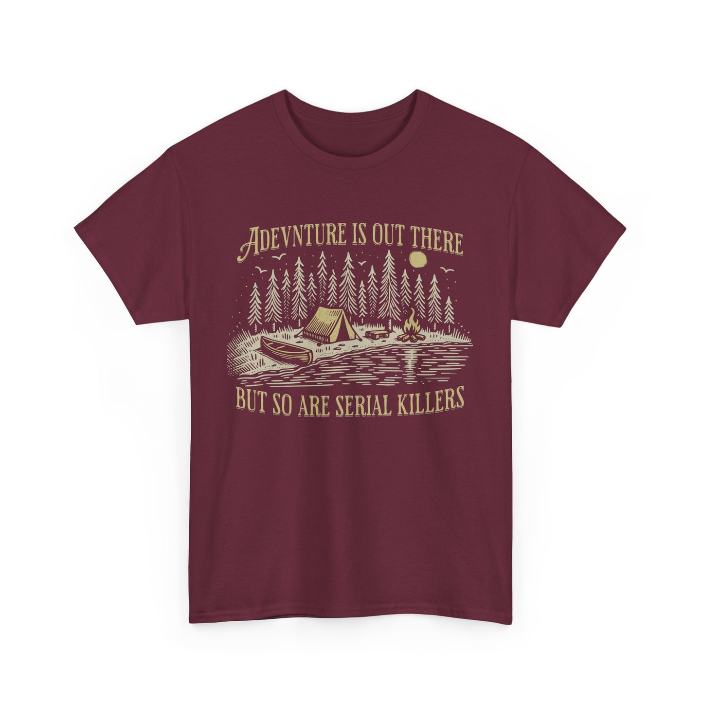Adventure Is Out There Unisex Heavy Cotton Tee - Funny Outdoor Shirt