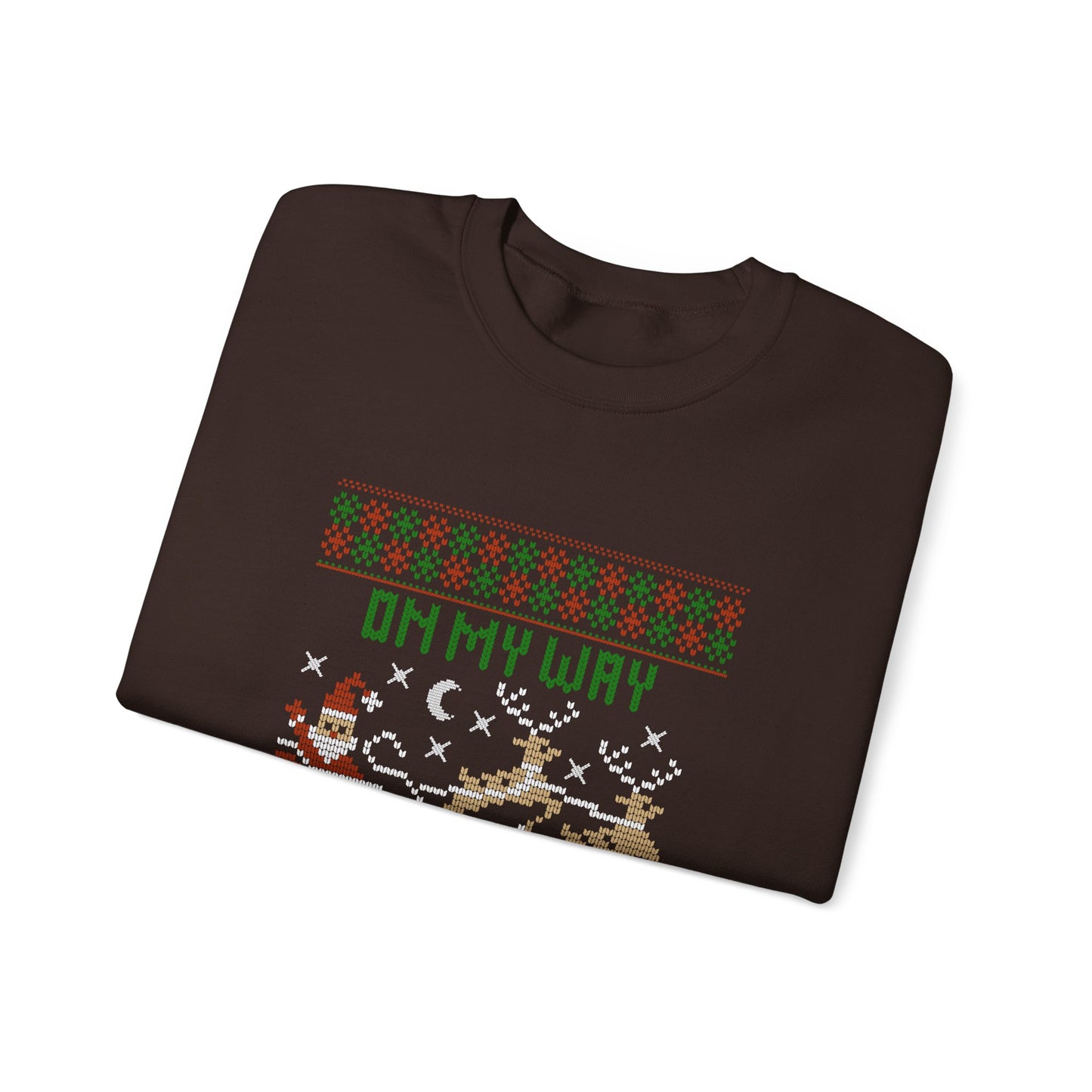 New Christmas Holiday Crewneck Sweatshirt - "On My Way To Watch You Sleep"