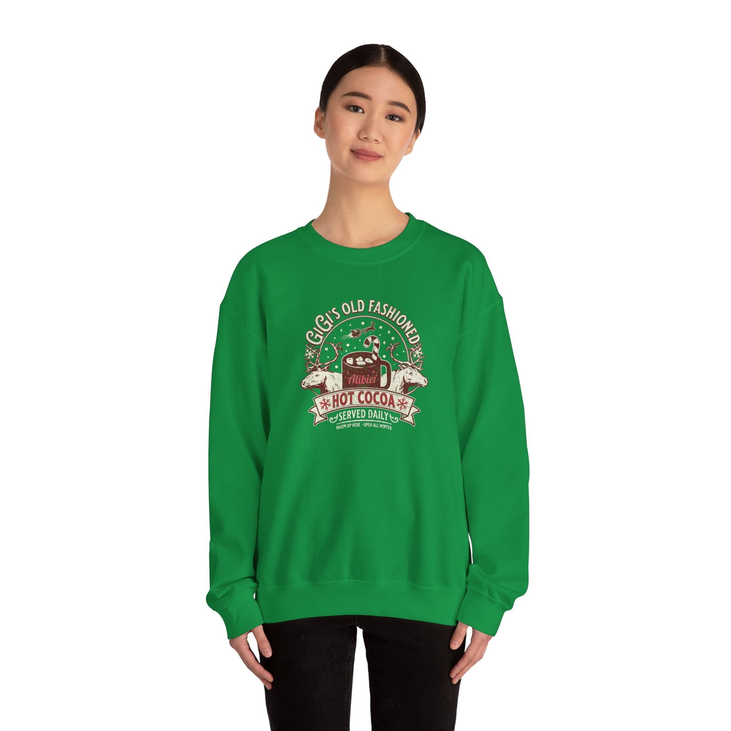 Christmas Cozy Hot Cocoa Crewneck Sweatshirt - Perfect for Winter Celebrations