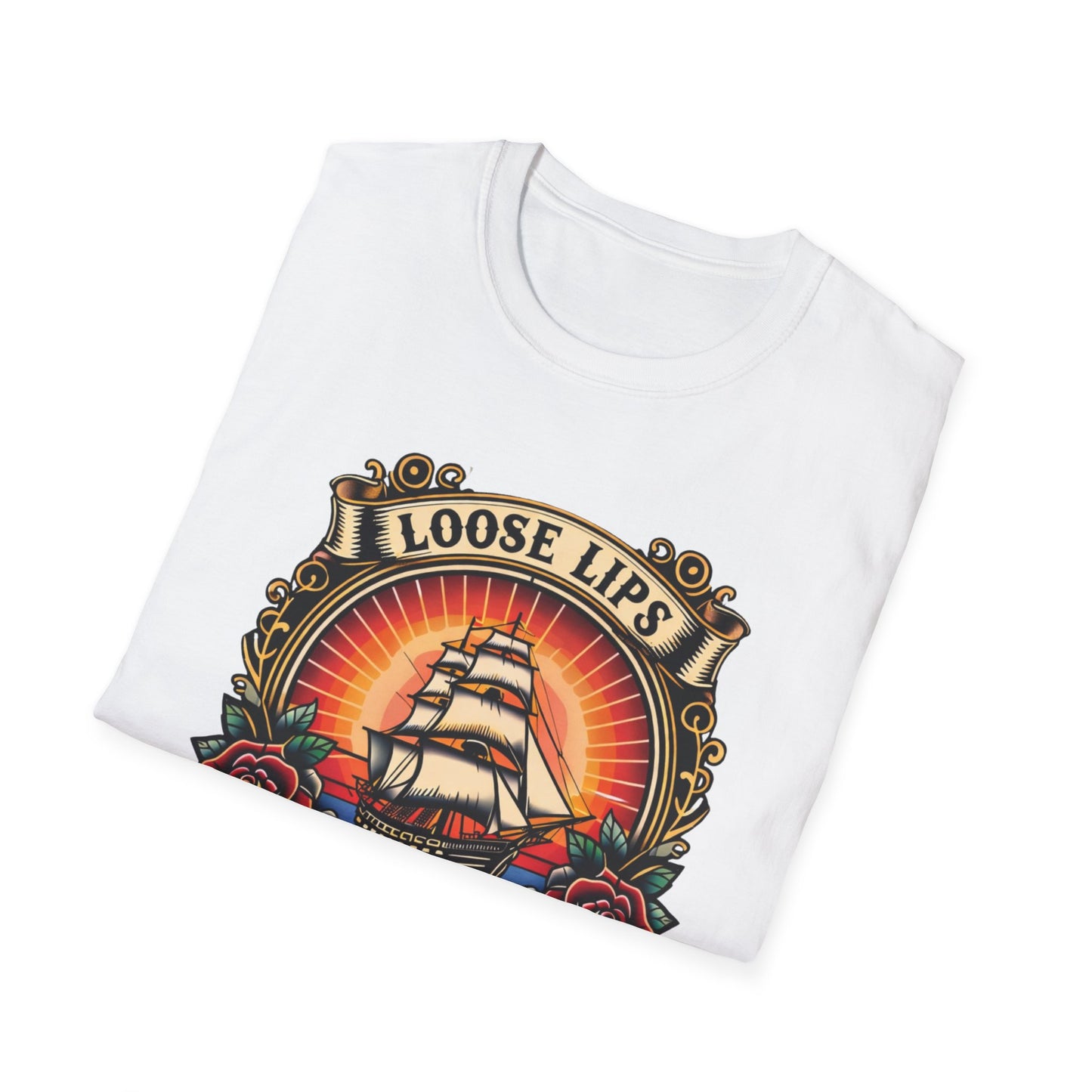Loose Lips Sink Ships T-Shirt — Vintage Tattoo Tee new