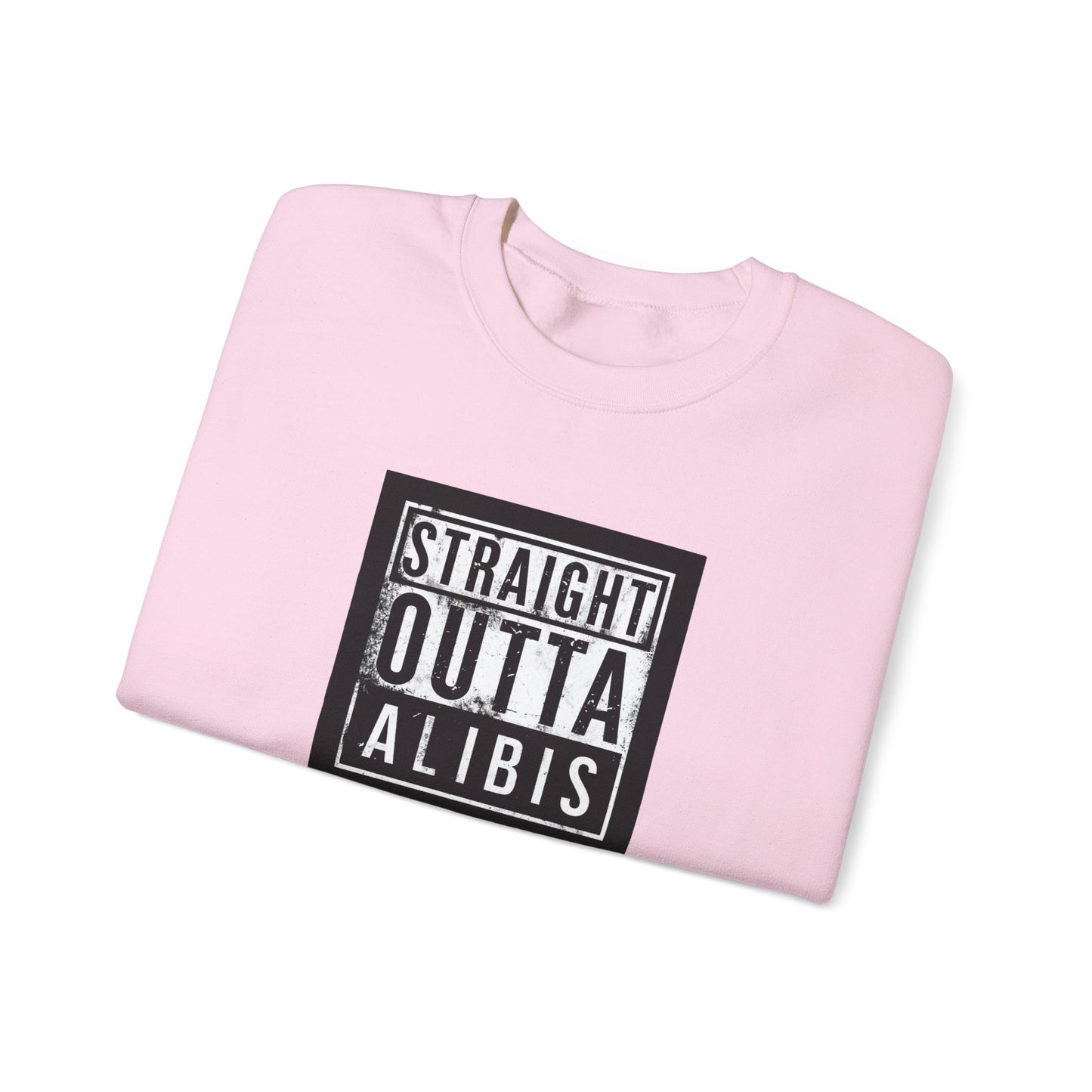 NEW! Retro Straight Outta Alibis Unisex Heavy Blend™ Crewneck Sweatshirt - Fun & Casual Fashion