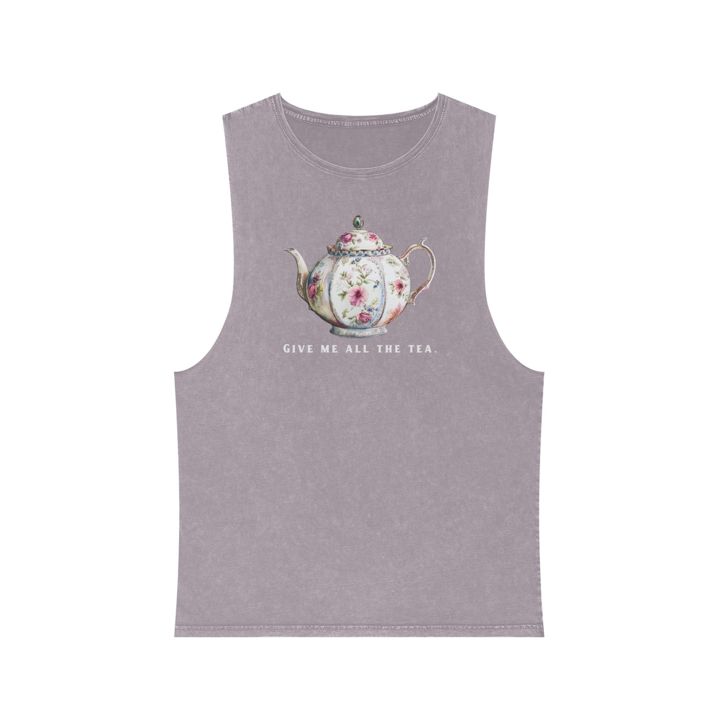 All The Tea Unisex Stonewash Tank Top