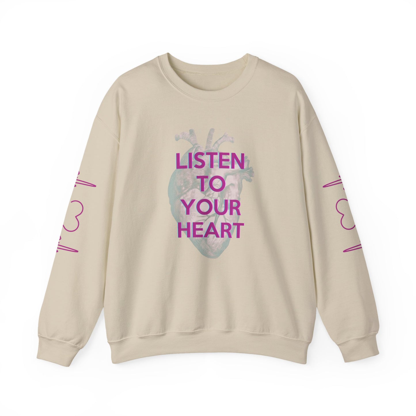 NEW Listen To Your Heart Unisex Heavy Blend™ Crewneck Sweatshirt